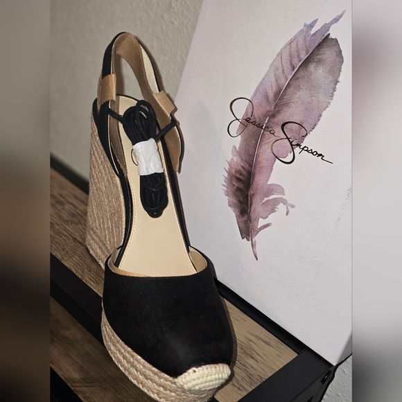 Jessica Simpson Black Espadrille Platform Lace-Up Zilkio Sandal - Picture 2 of 5